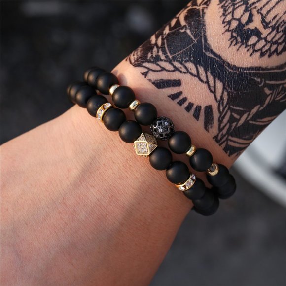 Other - Black & Gold Beaded Bracelet set-NWT